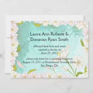 Invitation Fleurs tropicales Fleurs bleu pâle Fils Mariage
