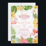 Invitation Fleurs tropicales Palm Flamants roses doux 16 Part<br><div class="desc">Fleurs tropicales aux feuilles de palmiers et flamants roses. Cette invitation est facilement customisée pour votre événement en ajoutant simplement vos détails.</div>