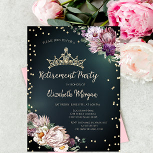 Invitation Fleurs tropicales Tiara Diamonds Retraite verte