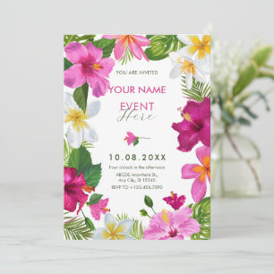 Invitation Fleurs tropicales vibrantes