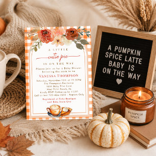 Invitation Fleurs Un Petit Bout de Chou Baby Shower d'Automne