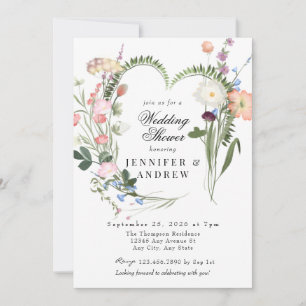 Invitation Fleurs vertes sauvages   WEDDING SHOWER FLEUR SAUV