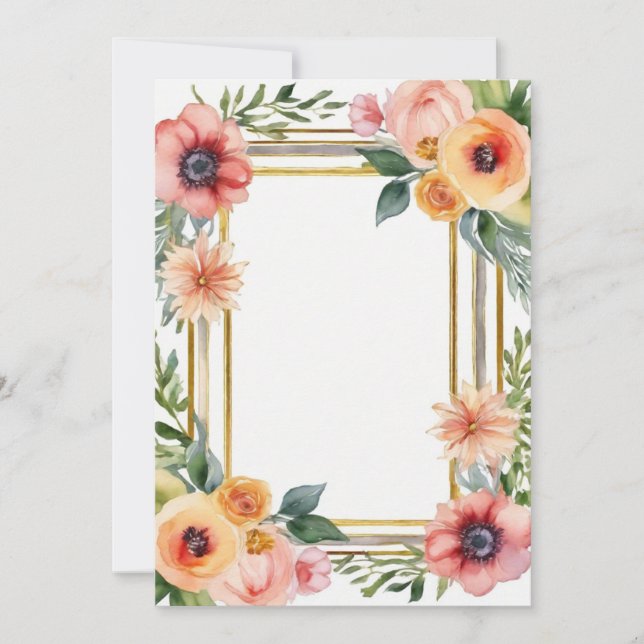invitation - fleurs vintage (Devant)
