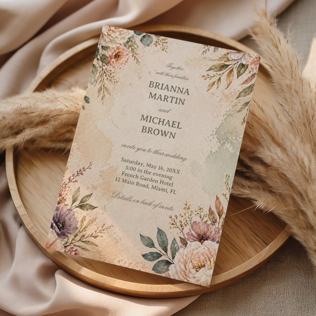 Invitation Fleurs Vintage Douces (Créateur téléchargé)