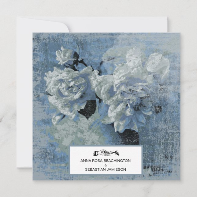 Invitation *~* Fleurs Vintage Peony AR23 QR RSVP MARIAGE (Devant)