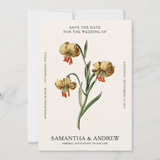 Invitation Fleurs Vintage pour Sauvegarder la Date
