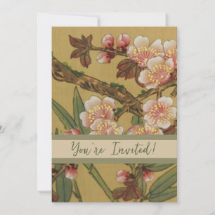 Invitation Fleurs vintages de cerises Fleurs japonaises asiat