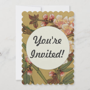 Invitation Fleurs vintages de cerises Fleurs japonaises asiat