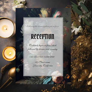 Invitation Fleurs Vintages foncées Moody Gothique