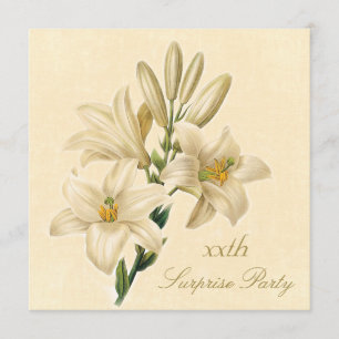 Invitation Fleurs Vintages Lily Chic Fleur d'anniversaire sur