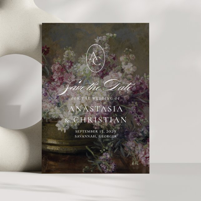 Invitation Fleurs vintages, mariage d'art (Créateur téléchargé)