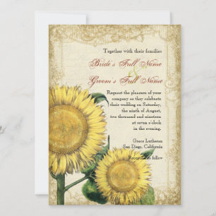 Invitation Fleurs vintages - Mariage de automne d'automne