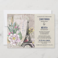 Fleurs vintages, Tour Eiffel et Mariage Burlap