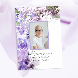 Invitation Fleurs violettes Lilac Aquarelle Anniversaire de l