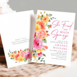 Invitation Fleurs vives Festives Fête des mariées d'agrumes f<br><div class="desc">Pour plus de personnalisation,  cliquez sur "Personnaliser ce modèle",  puis sur "Modifier à l'aide de l'outil de conception". Élégant éditable facile à utiliser modèles mariage,  plus d'articles disponibles dans le magasin (invitations,  rsvp,  cartes de remerciements,  papeterie & décoration). Si vous avez besoin d'aide ou d'articles correspondants,  veuillez me contacter.</div>