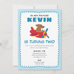 Invitation Flies temps Chien avion Anniversaire de enfant Par