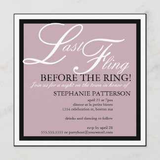 Invitation Fling Bachelorette Party Dernière moderne et éléga
