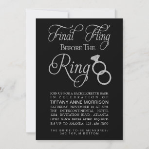 Invitation Fling Faux Parties scintillant Bachelorette