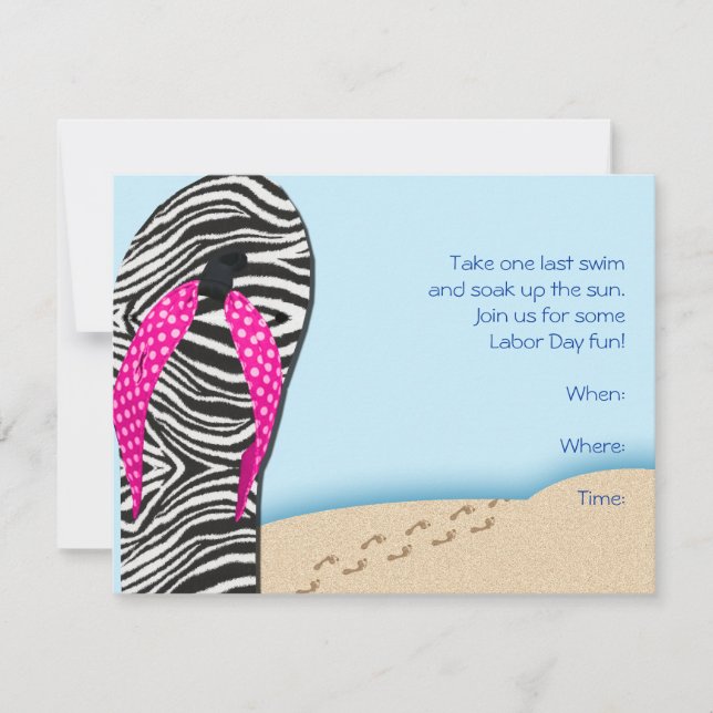 Invitation Flip Flop sur l'invitation de Beach Party (Devant)