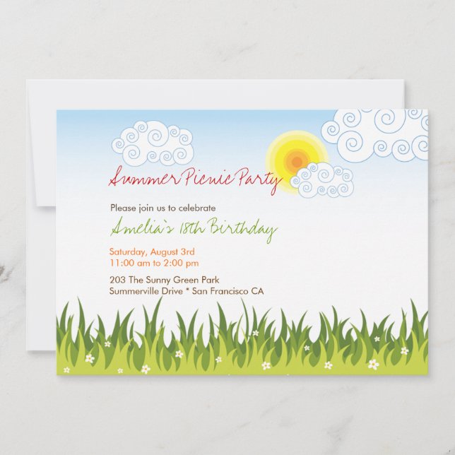 Invitation Flip Flops Colorés Amusant Au Soleil Anniversaire  (Devant)