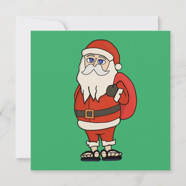 Invitation Flip Flops de Noël du Père Noël (Devant)