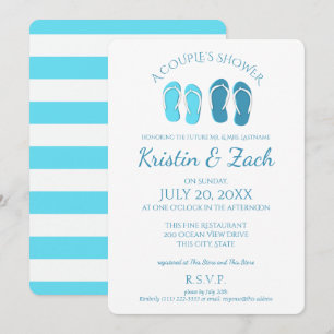 Invitation Flip Flops Douche Couple