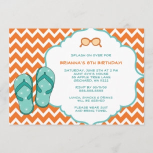 Invitation Flip Flops Pool Party