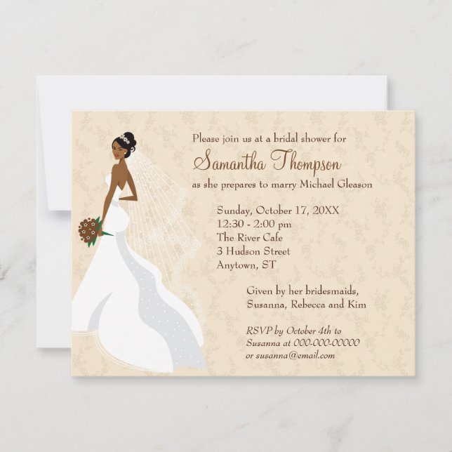 Invitation Flirter Fête de l'mariée Champagne (Devant)