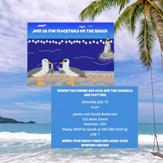 Invitation Flocktails sur la Plage Décontracté | Mouettes Drô