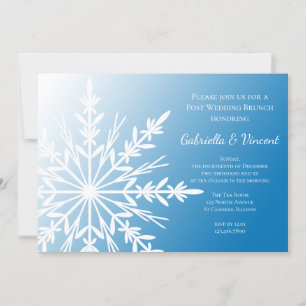 Invitation Flocon blanc sur Blue Winter Post Mariage Brunch