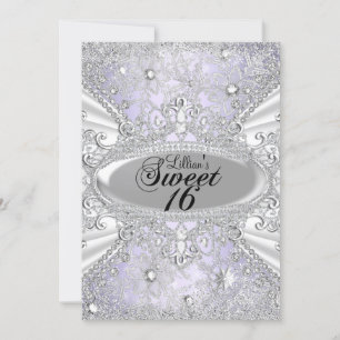 Invitation Flocon de diamant Violet Pays merveilleux d'hiver 