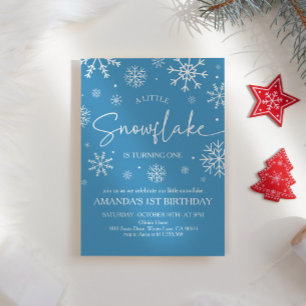 Invitation Flocon de neige 1er anniversaire Hiver Onederland