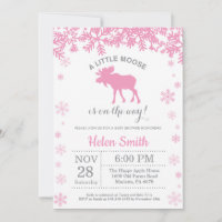 Invitation flocon de neige Baby Shower Fille Hiver