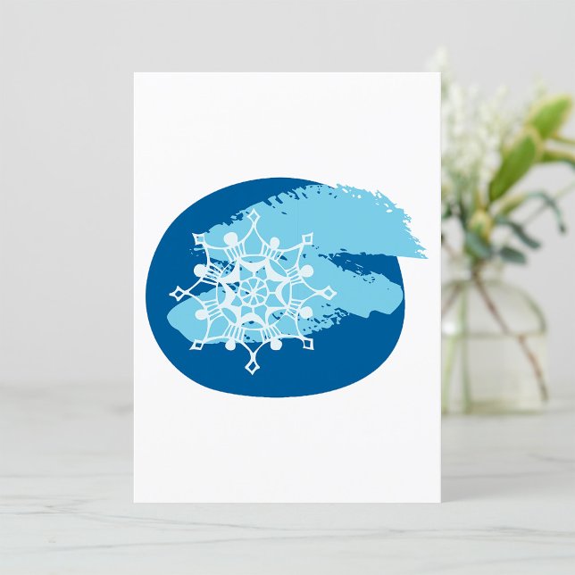 Invitation Flocon de Neige Bleu Glacé Cercle Abstrait d'Hiver (Créateur téléchargé)