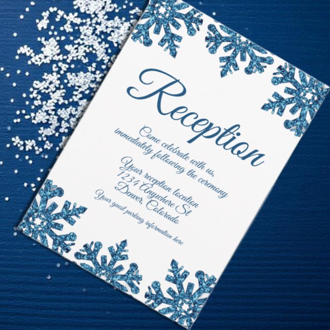 Invitation Flocon de neige bleu Réception de mariage d'hiver (Créateur téléchargé)