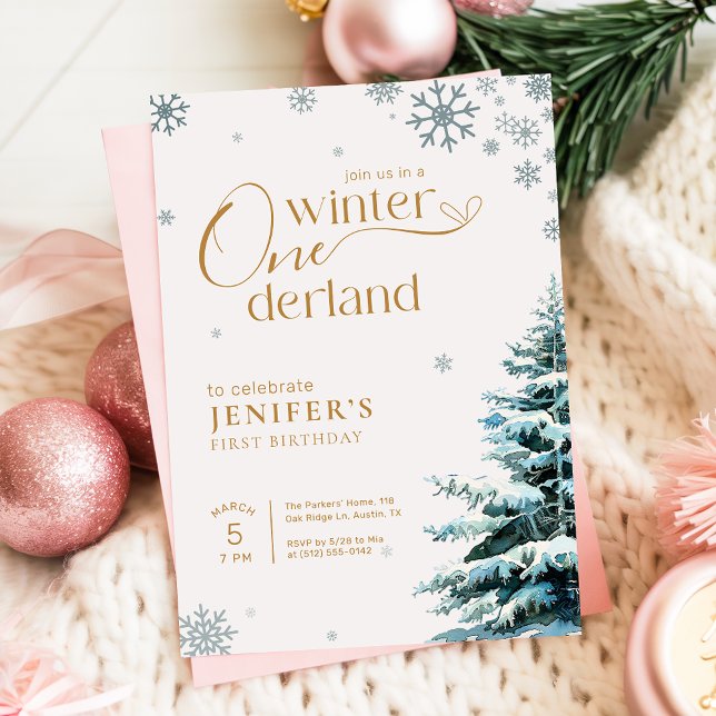 Invitation Flocon de Neige d'Argent Anniversaire Onderland Hi (Créateur téléchargé)