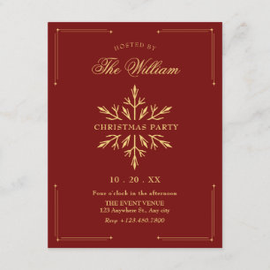 Invitation flocon de neige de fête de Noël