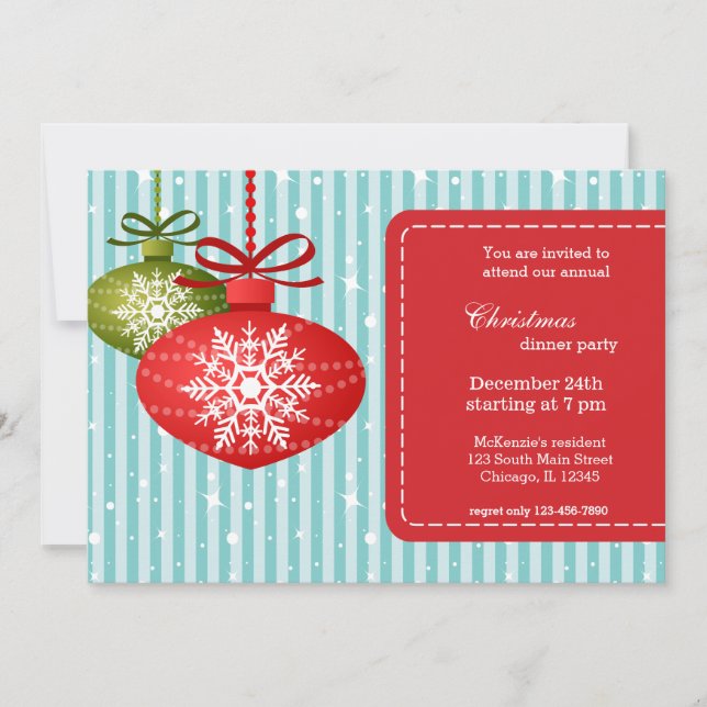 Invitation Flocon de neige de Noël (Devant)