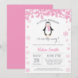 Invitation Flocon de neige du Baby shower de fille d'hiver Pe