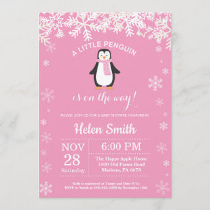 Invitation Flocon de neige du Baby shower féminin d'hiver de 