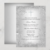 Flocon de neige en cristal d'argent Baptême