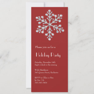 Invitation Flocon de neige en cristal (rouge)