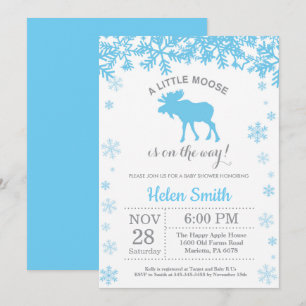 Invitation flocon de neige pour la fête prénatale