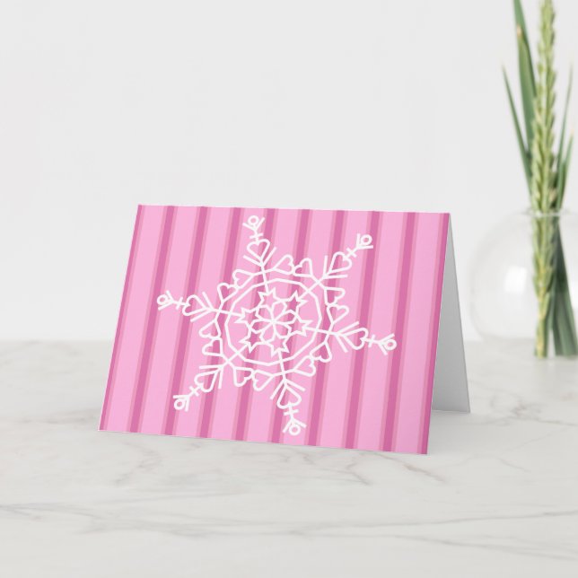 Invitation Flocon de neige rose amusant et fantaisie (Devant)