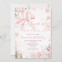 Flocon de neige rose en amour floral Noël Annivers