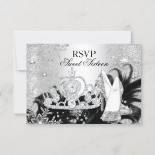 Invitation Flocon d'hiver Flocon de neige Silver Sweet 16 RSV