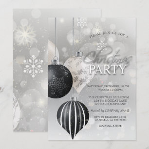 Invitation Flocons d'Argent, Boules Société de Noël