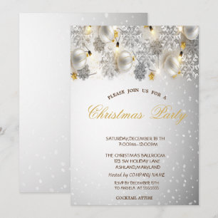 Invitation Flocons d'Argent, Fête de Noël de la société Balls