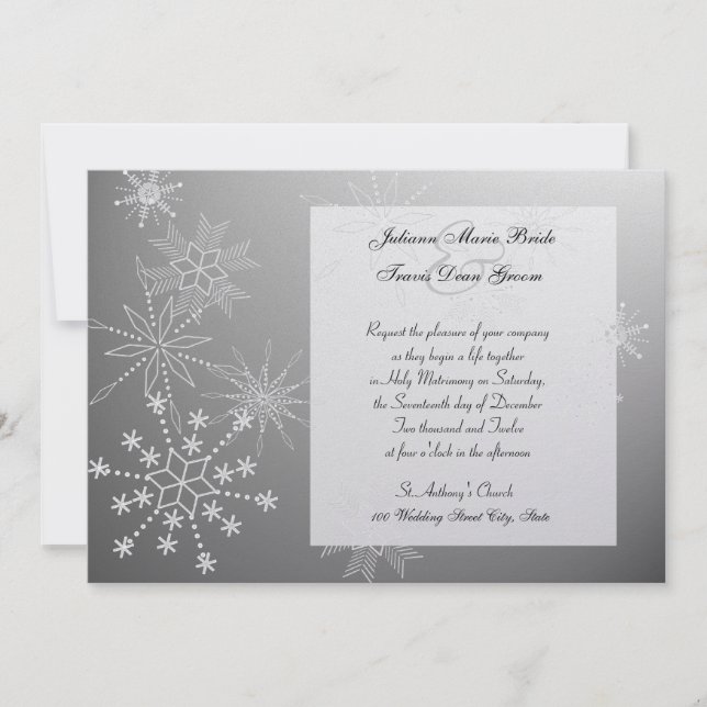 Invitation Flocons de Gems/ Mariage (Devant)