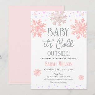 Invitation Flocons de neige Bébé Il fait froid dehors Fête de